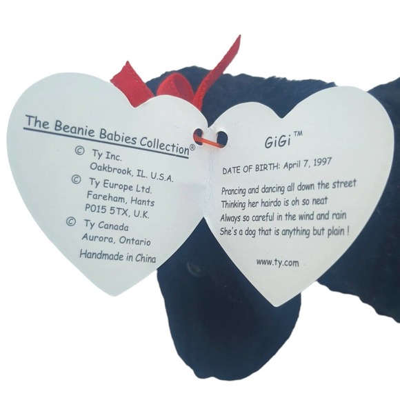 TY Beanie Baby GIGI MINT Protected 1997 1998 RARE Errors Tush Tag Black Poodle - Picture 4 of 14